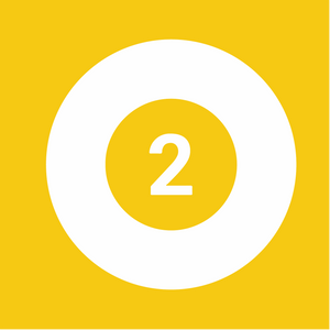 Number 2 in a yellow circle on a yellow background
